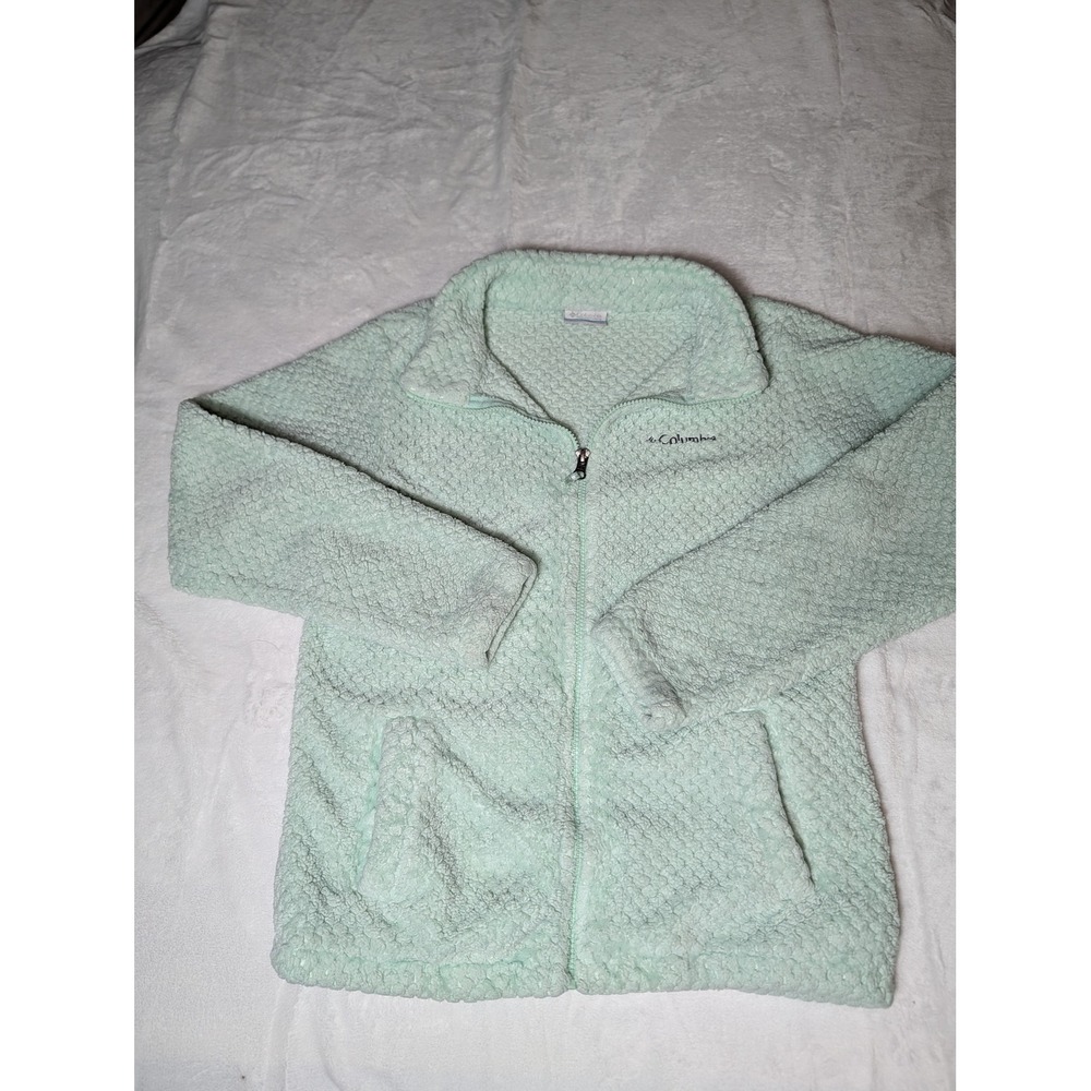 Columbia Mint Sherpa Fleece Full Zip Jacket XL Cozy Outdoors Athletic Gorpcore